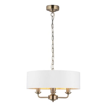Endon 98934 - Lampadario a sospensione con catena HIGHCLERE 3xE14/40W/230V bianco/ottone