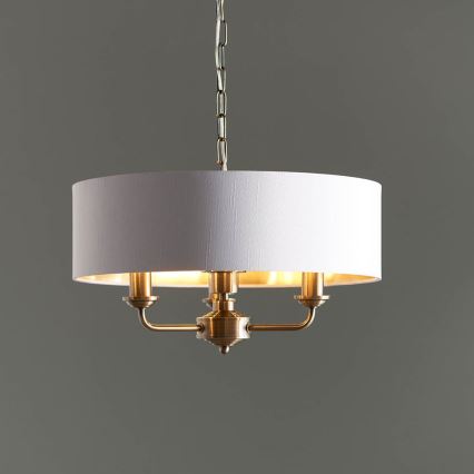 Endon 98934 - Lampadario a sospensione con catena HIGHCLERE 3xE14/40W/230V bianco/ottone
