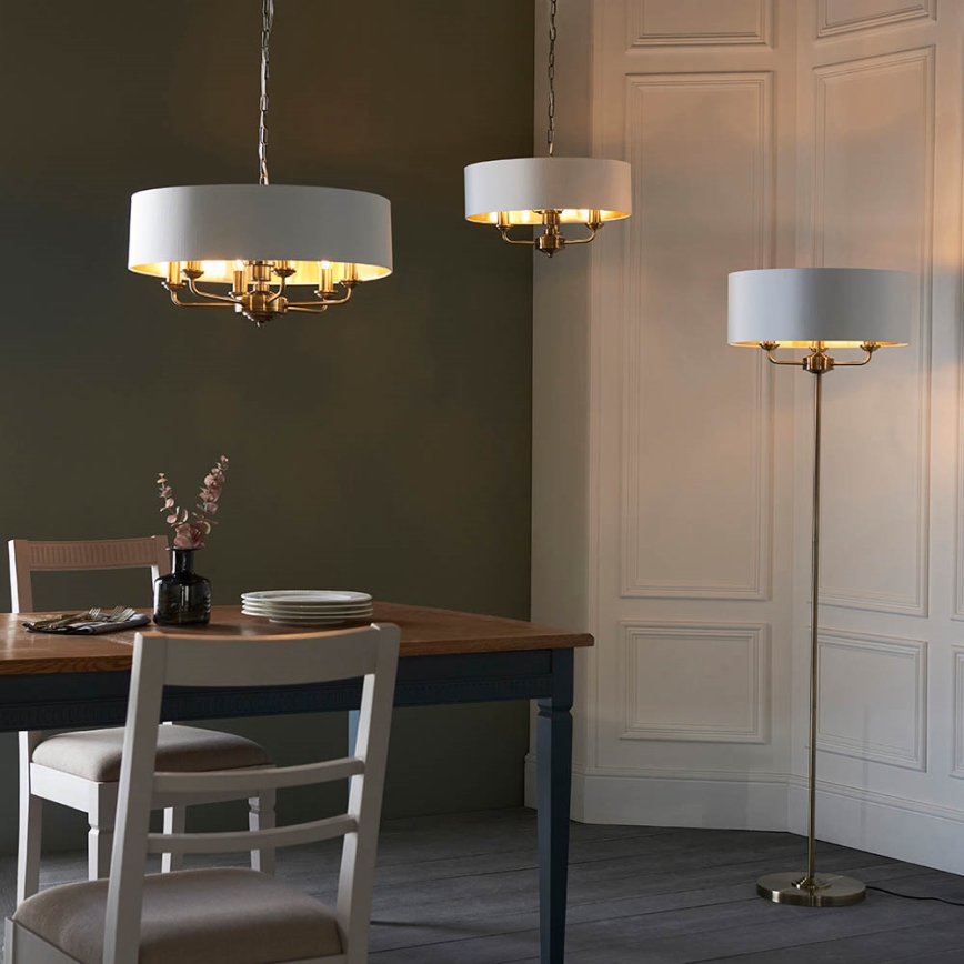 Endon 98934 - Lampadario a sospensione con catena HIGHCLERE 3xE14/40W/230V bianco/ottone