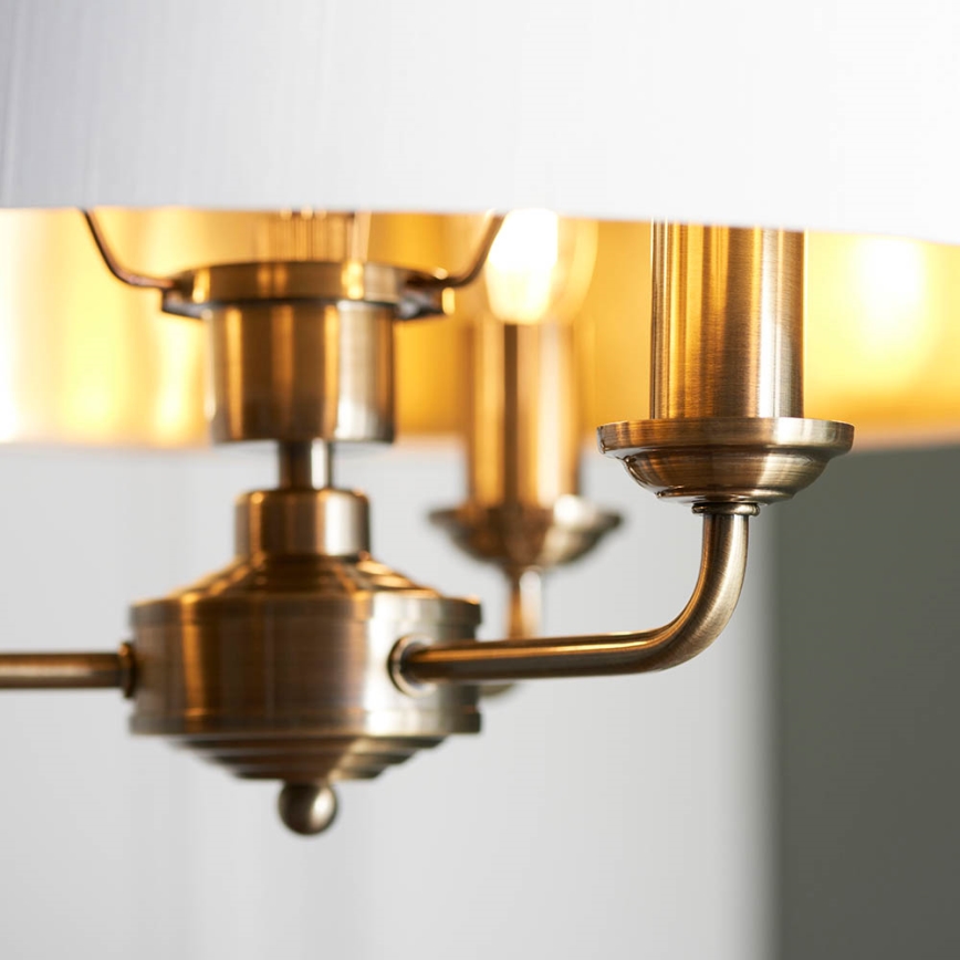 Endon 98934 - Lampadario a sospensione con catena HIGHCLERE 3xE14/40W/230V bianco/ottone