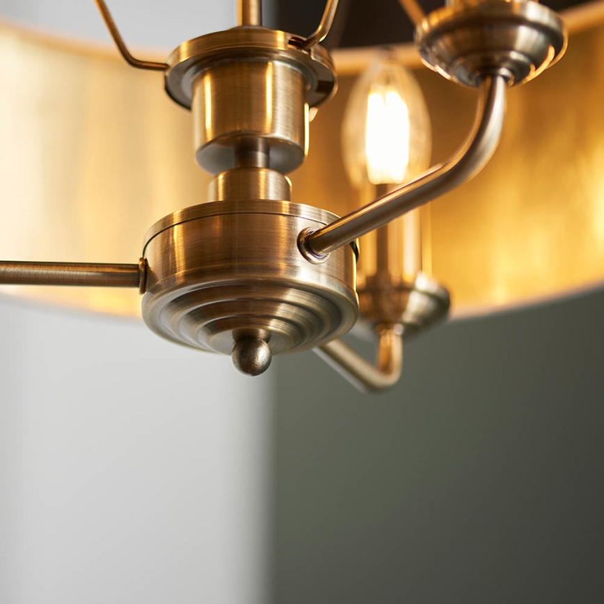 Endon 98934 - Lampadario a sospensione con catena HIGHCLERE 3xE14/40W/230V bianco/ottone