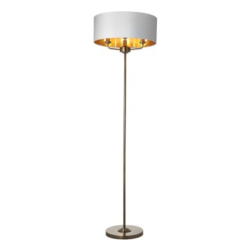 Endon 98935 - Lampada con piedistallo HIGHCLERE 3xE14/40W/230V bianco/ottone diametro 47 cm