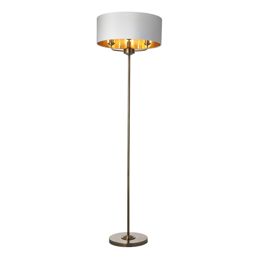 Endon 98935 - Lampada con piedistallo HIGHCLERE 3xE14/40W/230V bianco/ottone diametro 47 cm