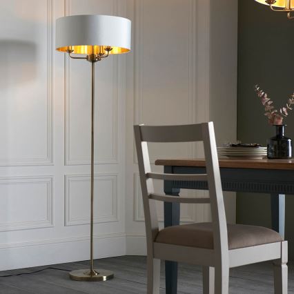 Endon 98935 - Lampada con piedistallo HIGHCLERE 3xE14/40W/230V bianco/ottone diametro 47 cm