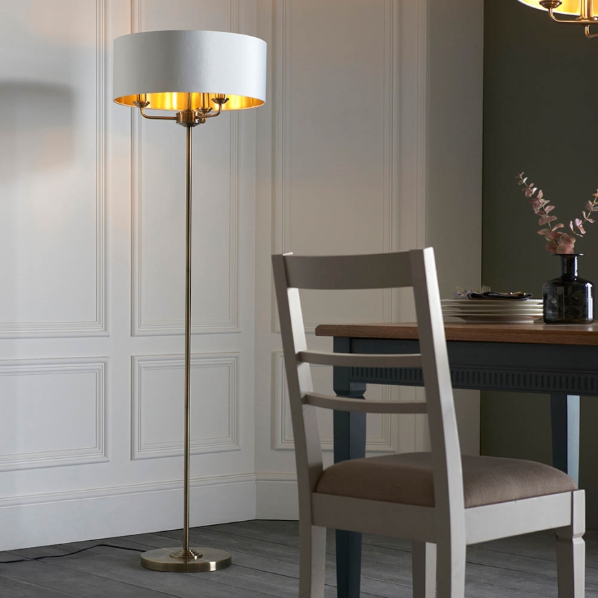 Endon 98935 - Lampada con piedistallo HIGHCLERE 3xE14/40W/230V bianco/ottone diametro 47 cm