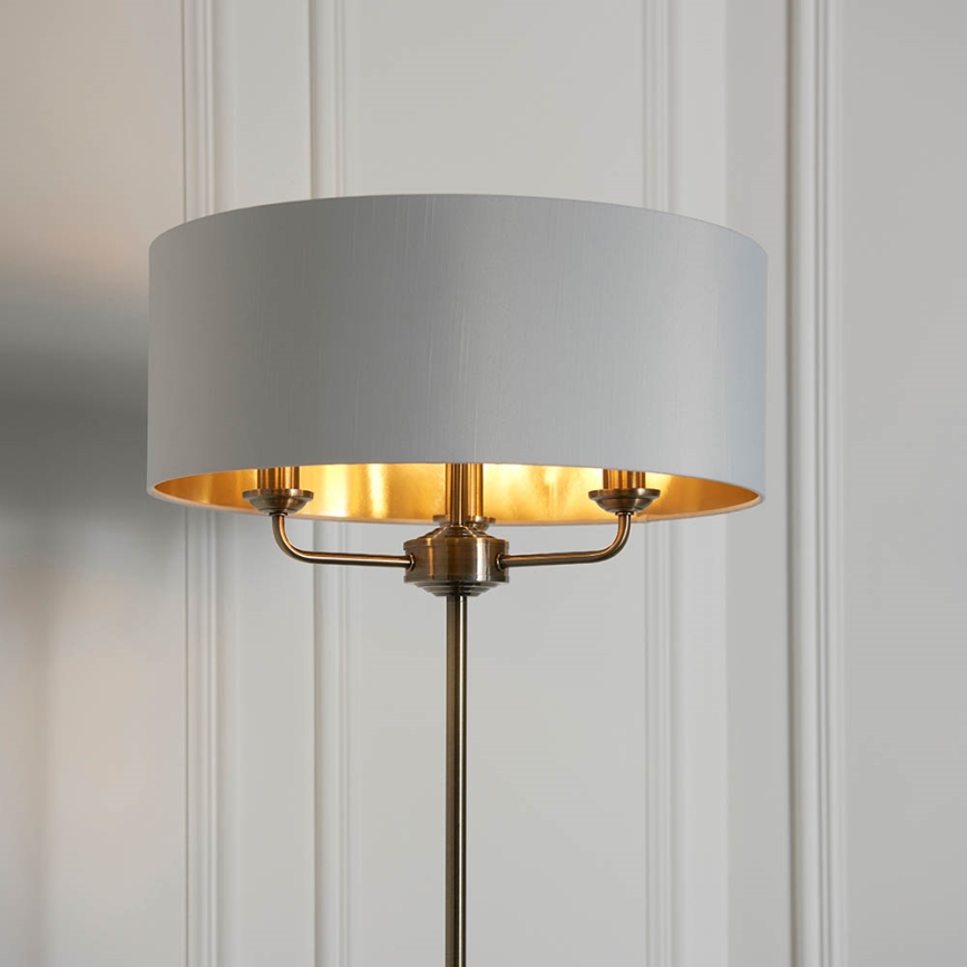 Endon 98935 - Lampada con piedistallo HIGHCLERE 3xE14/40W/230V bianco/ottone diametro 47 cm