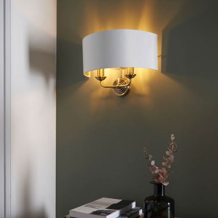 Endon 98937 - Applique HIGHCLERE 2xE14/40W/230V bianco/ottone