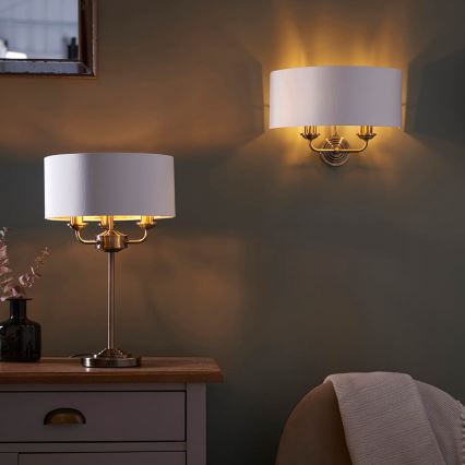 Endon 98937 - Applique HIGHCLERE 2xE14/40W/230V bianco/ottone