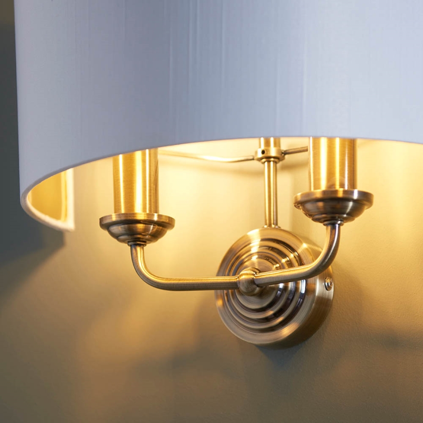 Endon 98937 - Applique HIGHCLERE 2xE14/40W/230V bianco/ottone
