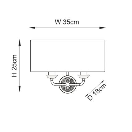 Endon 98937 - Applique HIGHCLERE 2xE14/40W/230V bianco/ottone