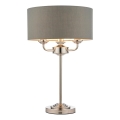 Endon 99149 - Lampada da tavolo HIGHCLERE 3xE14/18W/230V grigio/cromo lucido