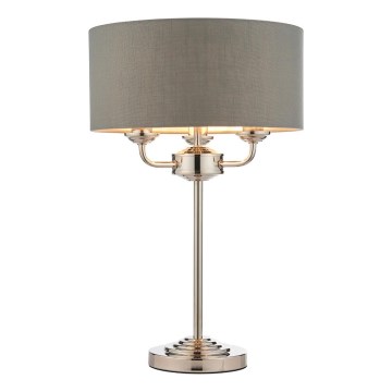 Endon 99149 - Lampada da tavolo HIGHCLERE 3xE14/18W/230V grigio/cromo lucido