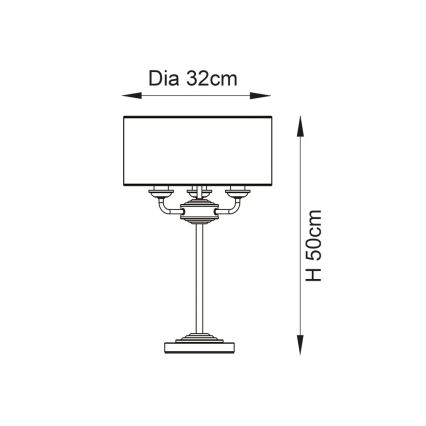 Endon 99149 - Lampada da tavolo HIGHCLERE 3xE14/18W/230V grigio/cromo lucido diametro 32 cm