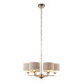 Endon 99151 - Lampadario a catena HIGHCLERE 6xE14/28W/230V grigio/cromo satinato Ø 53 cm