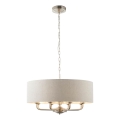 Endon 99152 - Lampadario a sospensione con catena HIGHCLERE 8xE14/40W/230V grigio/cromo opaco diametro 70 cm