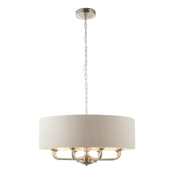 Endon 99152 - Lampadario a sospensione con catena HIGHCLERE 8xE14/40W/230V grigio/cromo opaco diametro 70 cm