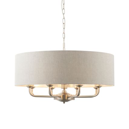 Endon 99152 - Lampadario a sospensione con catena HIGHCLERE 8xE14/40W/230V grigio/cromo opaco diametro 70 cm