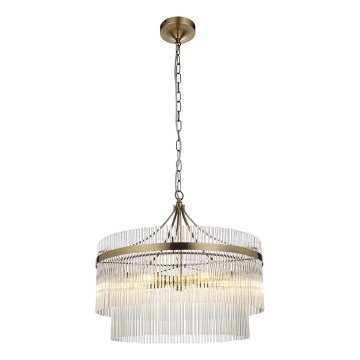 Endon 99166 - Lampadario a catena MARIETTA 5xE14/7W/230V ottone/trasparente