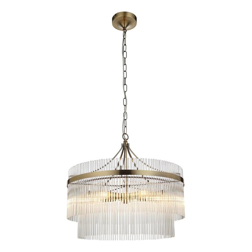 Endon 99166 - Lampadario a catena MARIETTA 5xE14/7W/230V ottone/trasparente