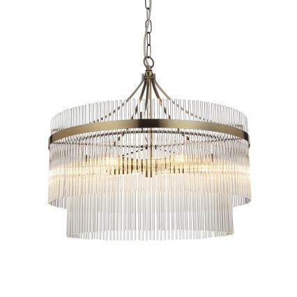 Endon 99166 - Lampadario a catena MARIETTA 5xE14/7W/230V ottone/trasparente
