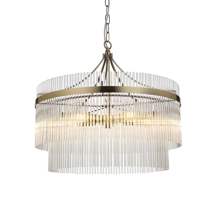 Endon 99166 - Lampadario a catena MARIETTA 5xE14/7W/230V ottone/trasparente