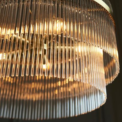 Endon 99166 - Lampadario a catena MARIETTA 5xE14/7W/230V ottone/trasparente