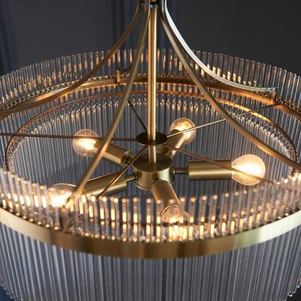 Endon 99166 - Lampadario a catena MARIETTA 5xE14/7W/230V ottone/trasparente
