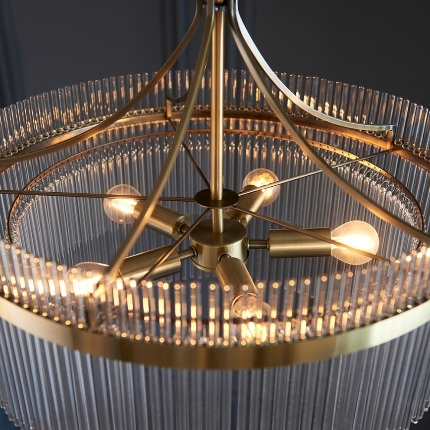 Endon 99166 - Lampadario a catena MARIETTA 5xE14/7W/230V ottone/trasparente