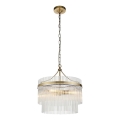Endon 99167 - Lampadario a sospensione con catena MARIETTA 3xE14/7W/230V ottone/limpido
