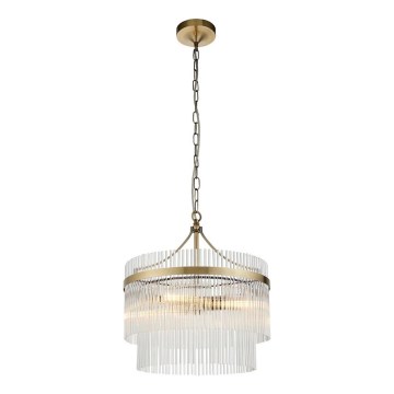Endon 99167 - Lampadario a sospensione con catena MARIETTA 3xE14/7W/230V ottone/limpido