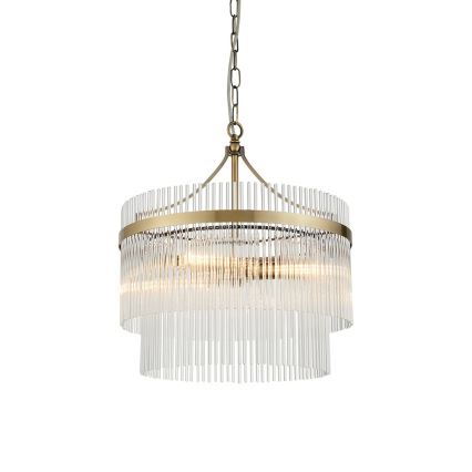Endon 99167 - Lampadario a sospensione con catena MARIETTA 3xE14/7W/230V ottone/limpido