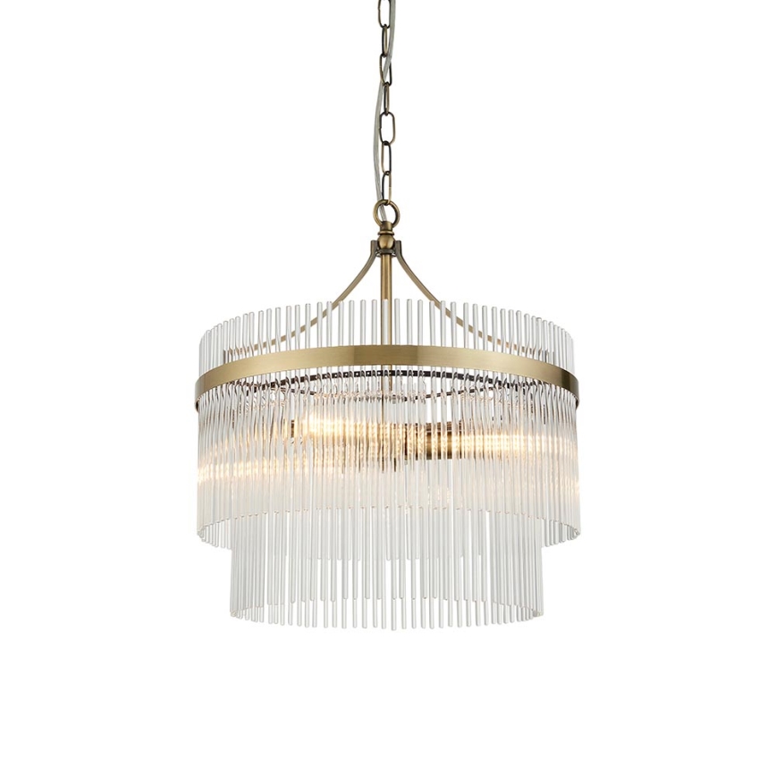 Endon 99167 - Lampadario a sospensione con catena MARIETTA 3xE14/7W/230V ottone/limpido