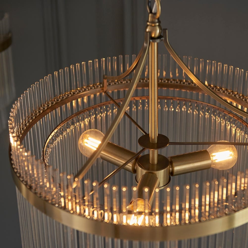 Endon 99167 - Lampadario a sospensione con catena MARIETTA 3xE14/7W/230V ottone/limpido