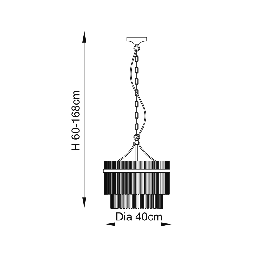 Endon 99167 - Lampadario a sospensione con catena MARIETTA 3xE14/7W/230V ottone/limpido