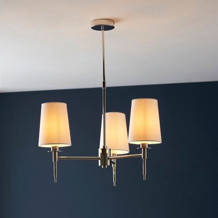 Endon 99455 - Lampadario a stelo 3xE14/6W/230V cromo lucido/bianco