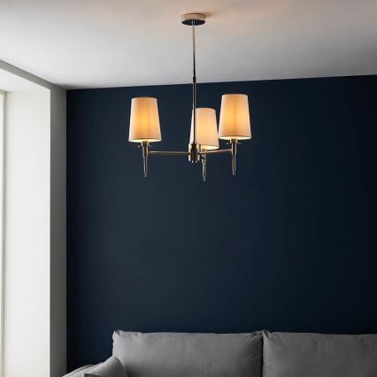 Endon 99455 - Lampadario a stelo 3xE14/6W/230V cromo lucido/bianco