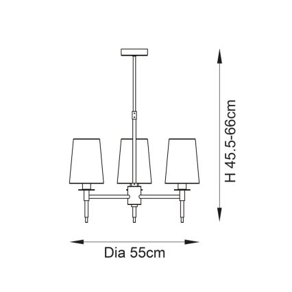Endon 99455 - Lampadario a stelo 3xE14/6W/230V cromo lucido/bianco