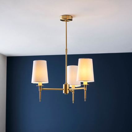 Endon 99456 - Lampadario a stelo 3xE14/6W/230V oro/bianco