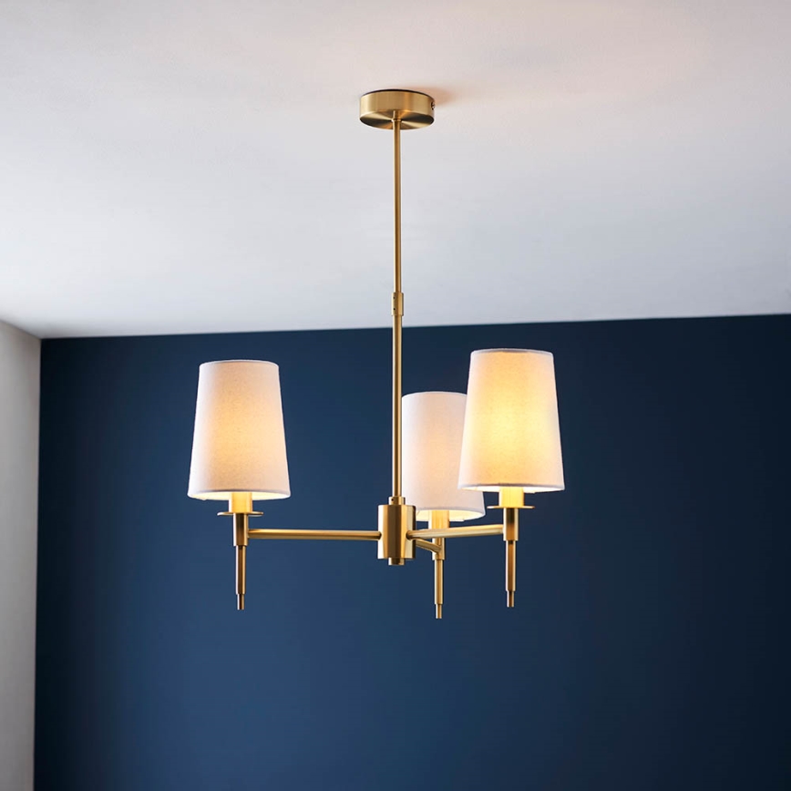 Endon 99456 - Lampadario a stelo 3xE14/6W/230V oro/bianco
