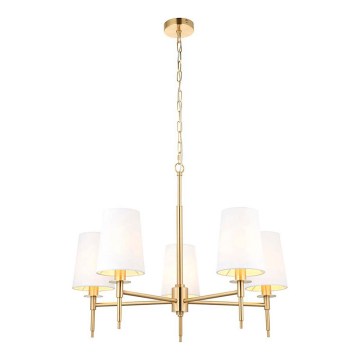 Endon 99458 - Lampadario a catena 5xE14/6W/230V oro/bianco