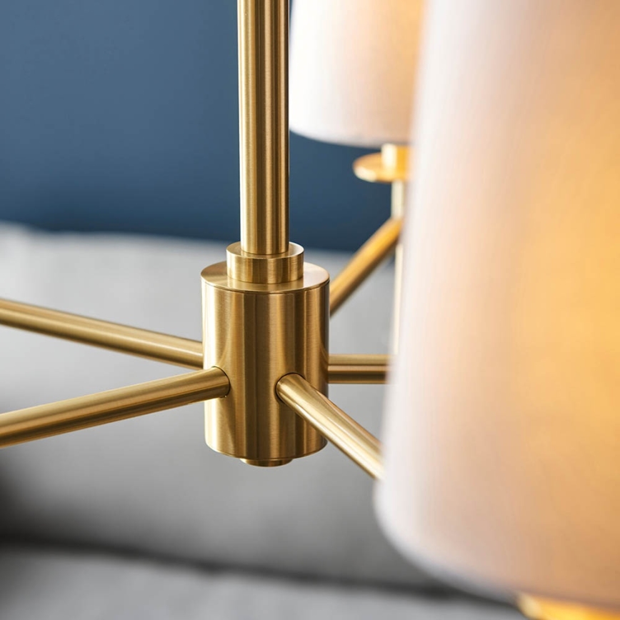 Endon 99458 - Lampadario a catena 5xE14/6W/230V oro/bianco