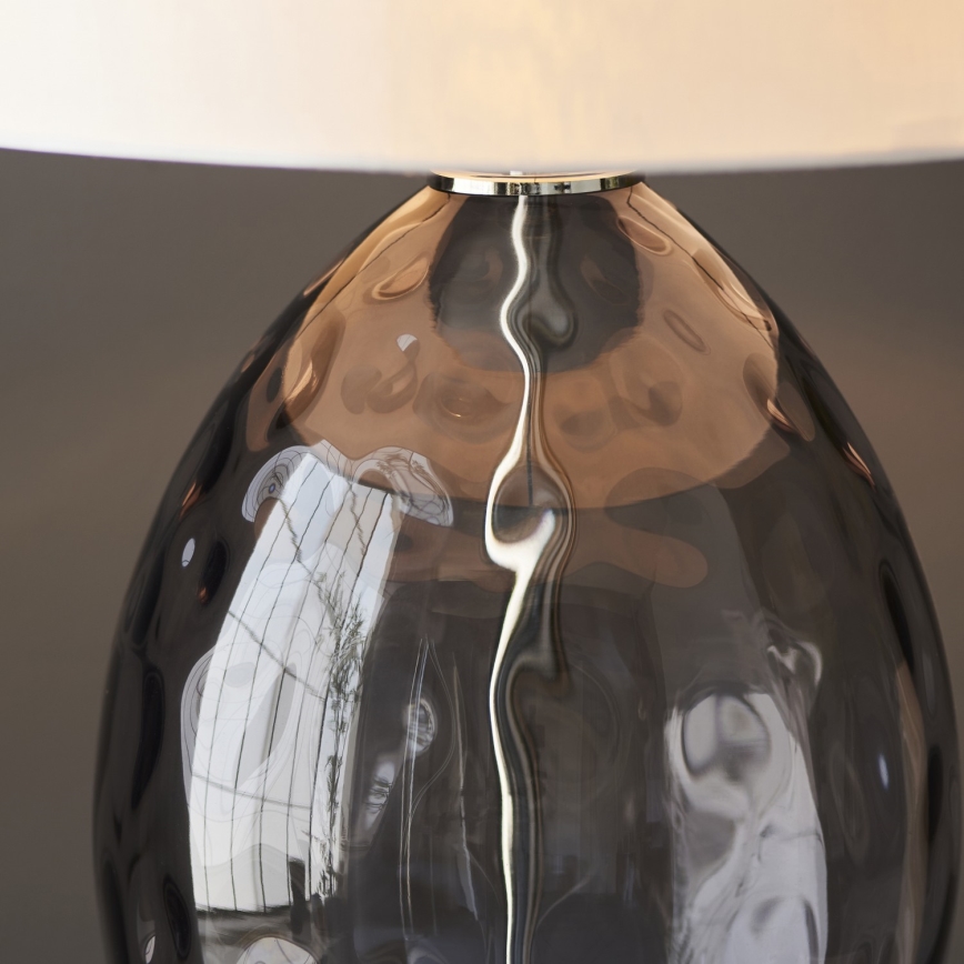 Endon 99581 - Lampada da tavolo dimmerabile ERIN 1xE27/10W/230V crema/cromo opaco/nero fumé