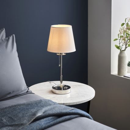 Endon 99596 - Lampada da tavolo 1xE27/10W/230V bianca/cromo lucido