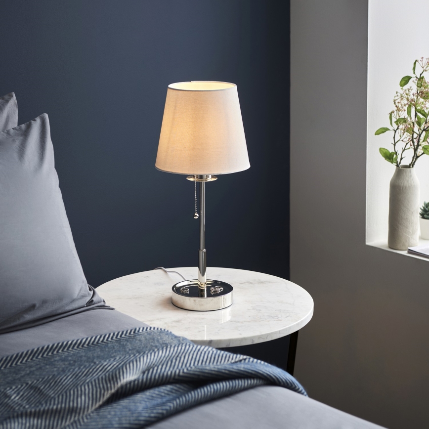 Endon 99596 - Lampada da tavolo 1xE27/10W/230V bianca/cromo lucido