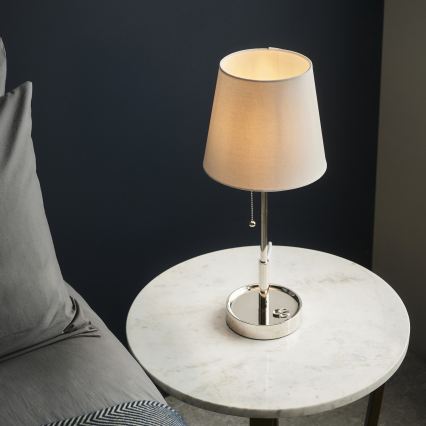 Endon 99596 - Lampada da tavolo 1xE27/10W/230V bianca/cromo lucido