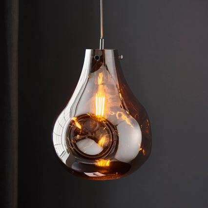 Endon 99788 - Lampada sospesa EUROPA 1xE27/10W/230V nero fumé