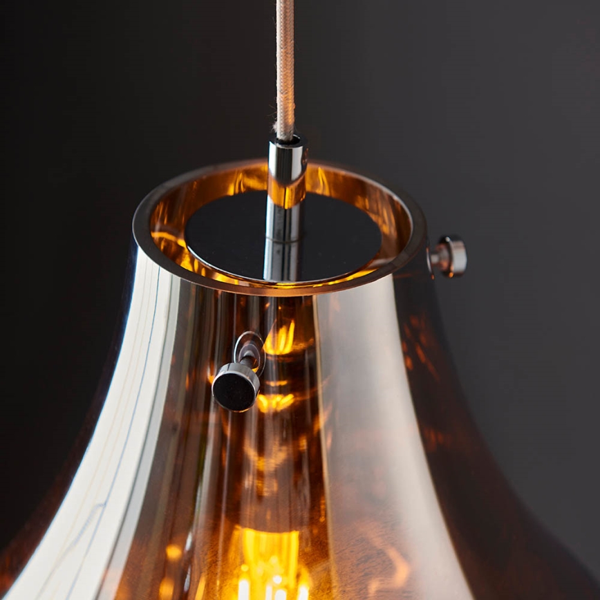 Endon 99788 - Lampada sospesa EUROPA 1xE27/10W/230V nero fumé