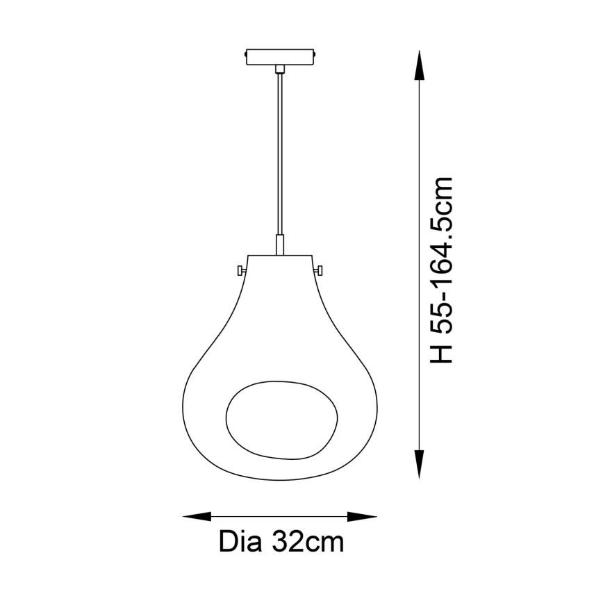 Endon 99788 - Lampada sospesa EUROPA 1xE27/10W/230V nero fumé