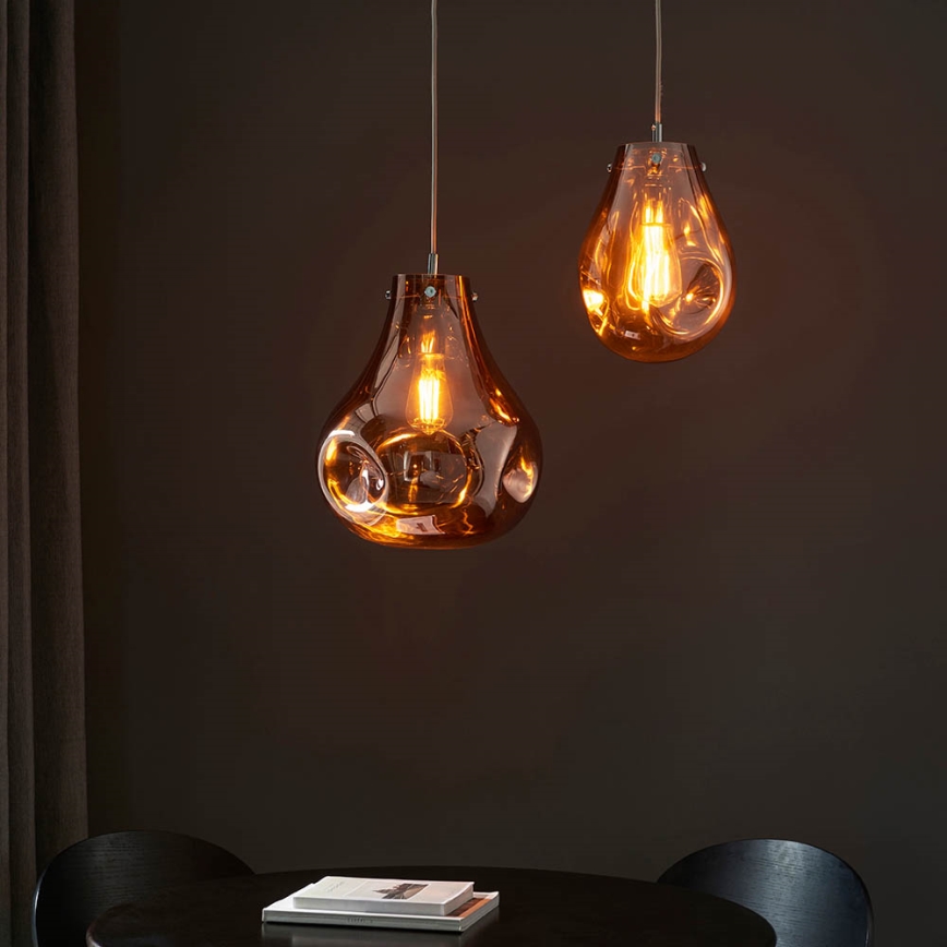 Endon 99790 - Lampadario a sospensione con cavo EUROPA 1xE27/10W/230V marrone fumé