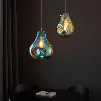Endon 99791 - Lampadario a sospensione con filo EUROPA 1xE27/10W/230V blu